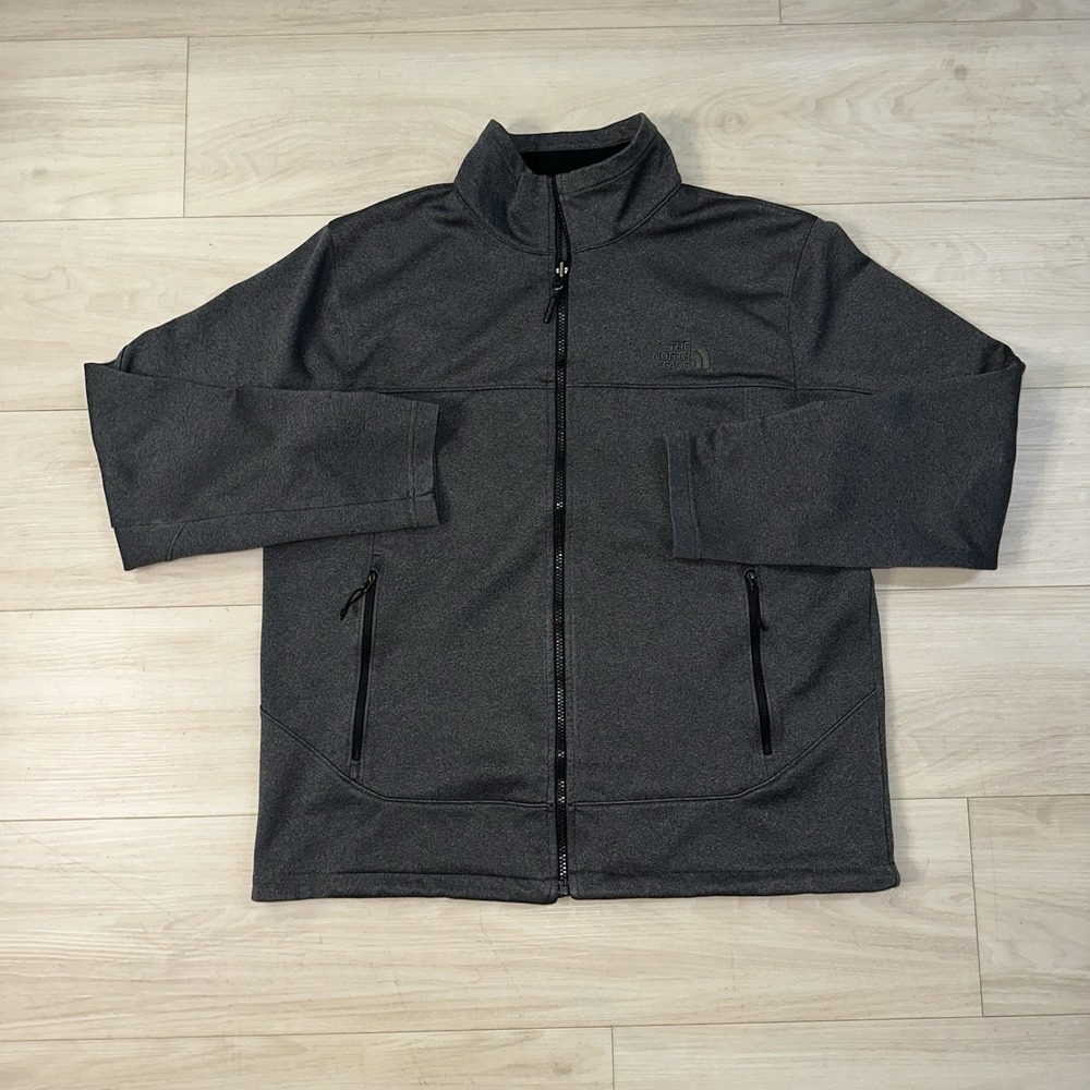 North Face Jacket‎ Mens Large WindWall Softshell Full Zip Fleece Lined Dark Gray